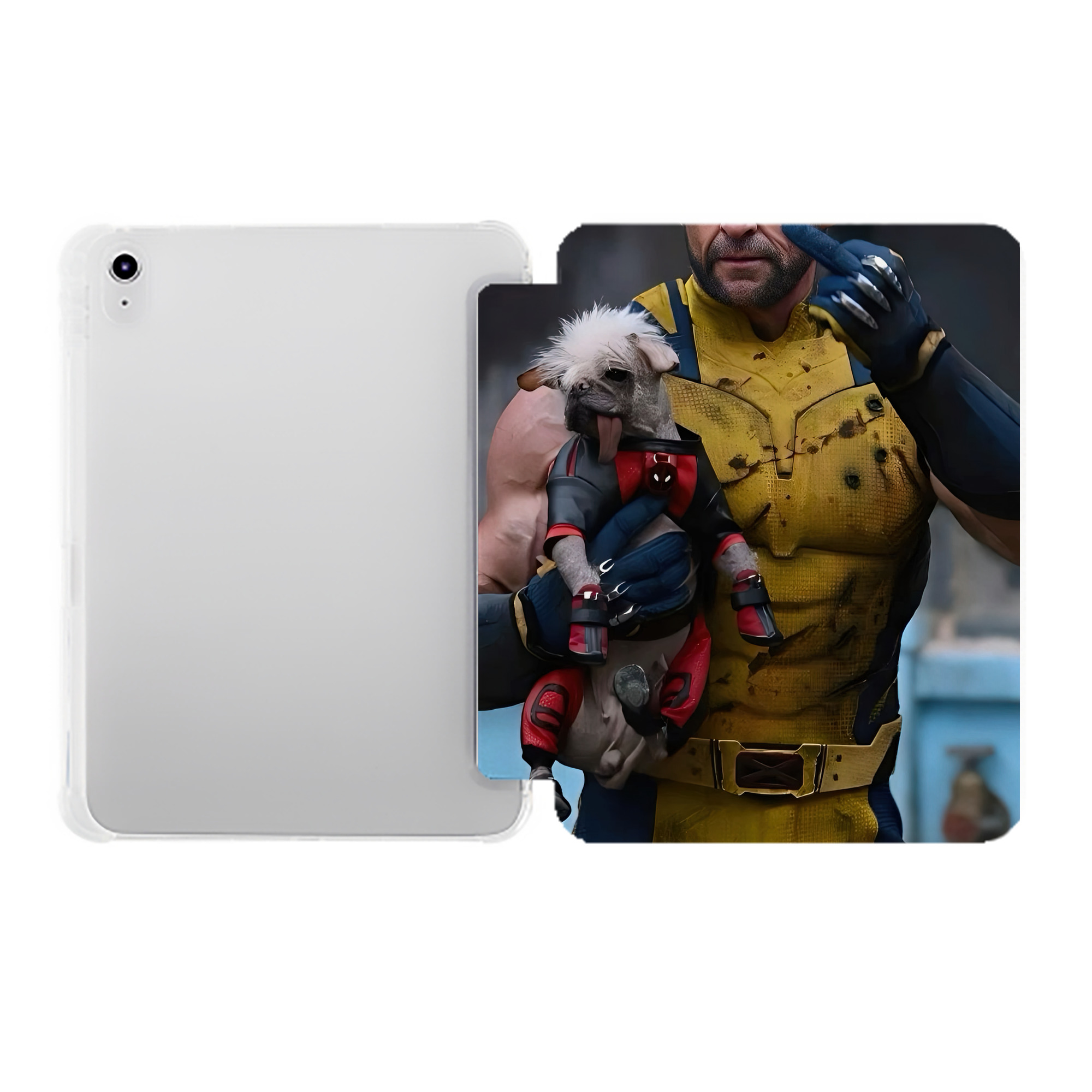 （画像用） Deadpool デッドプール IPad ケース ペン収納付き 三つ折りスタンド PUレザー×シリコン 対応機種9.5/10.5/10.9インチ